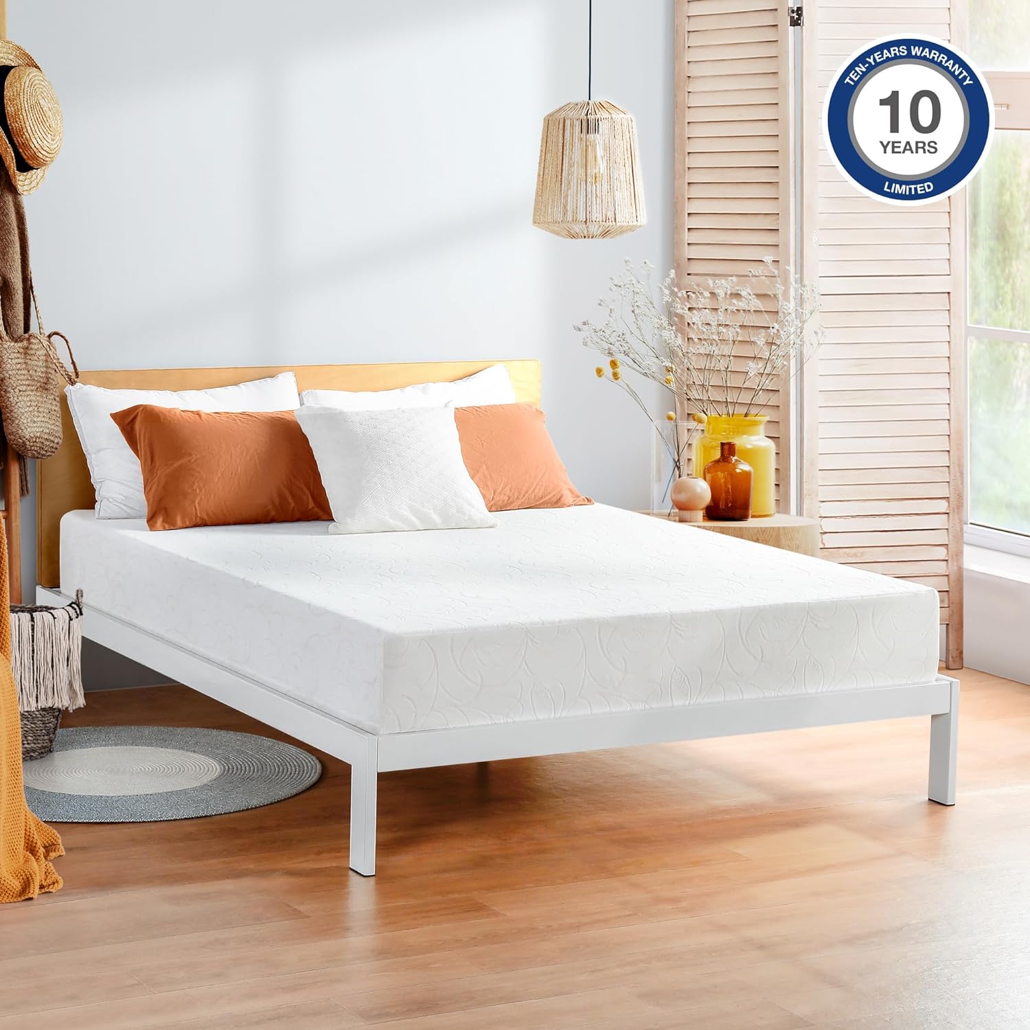 PrimaSleep Matelas de 10 pouces en mousse à mémoire de forme au gel